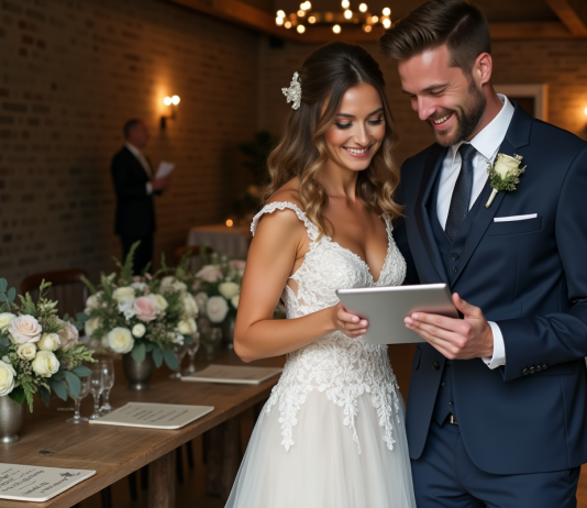 Playlist idéale pour mariage : conseils et inspirations musicales spéciales Jeune couple choisissant des chansons pour leur mariage