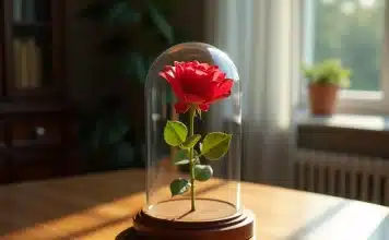 Rose éternelle sous cloche : la quintessence de la romance enchantée
